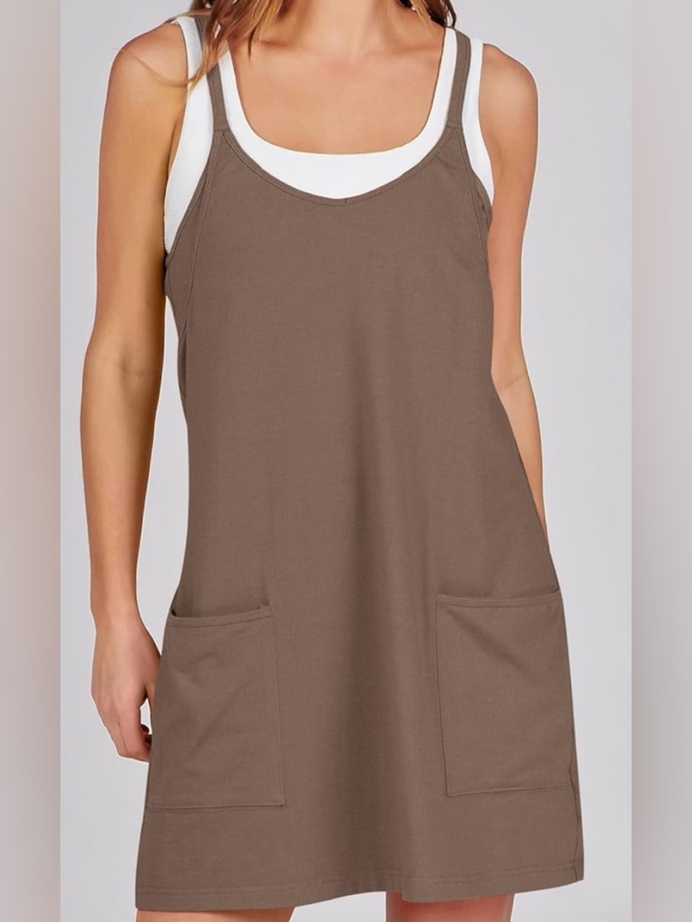 Women’s Coffee Athletic Dress With Body Shaper Attached Inside NWOT Size M - Picture 3 of 10